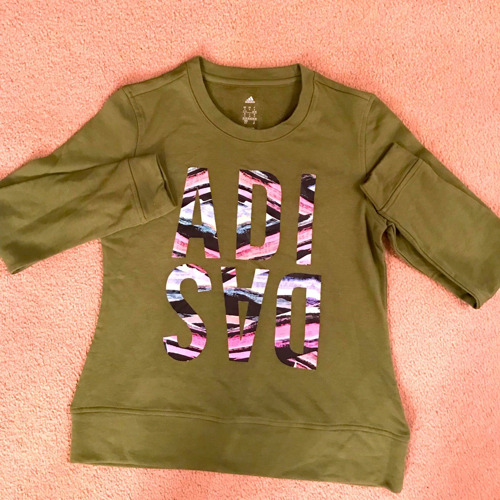 Army green adidas sweater